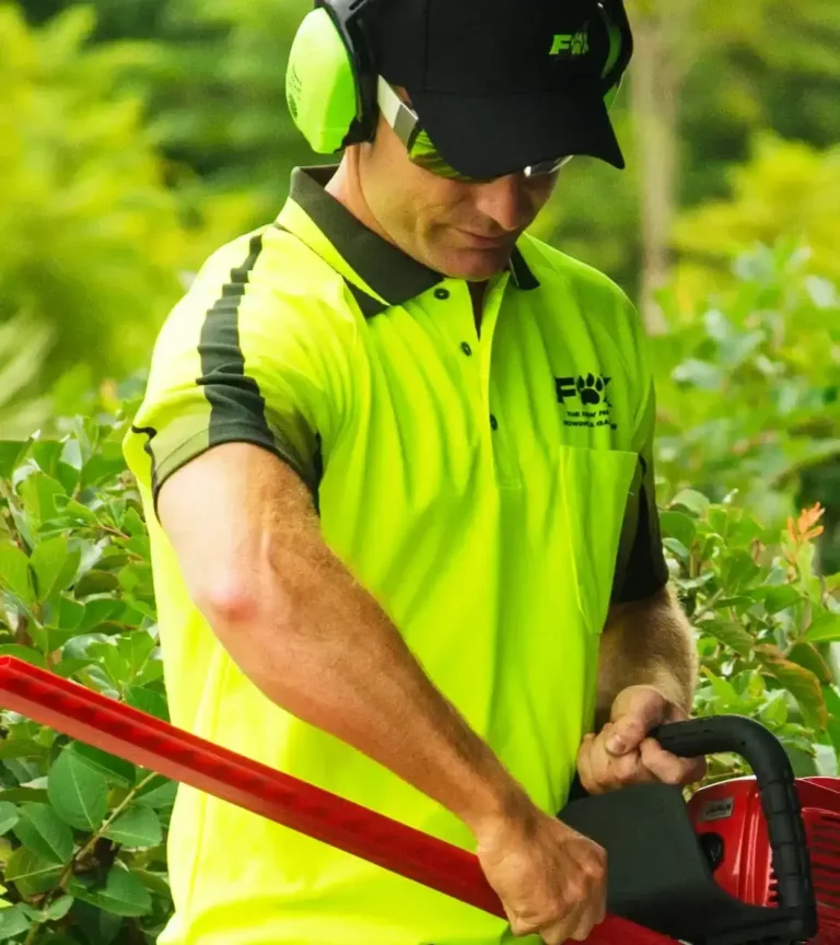 Fox Mowing operator providing professional garden maintenance in Sydney